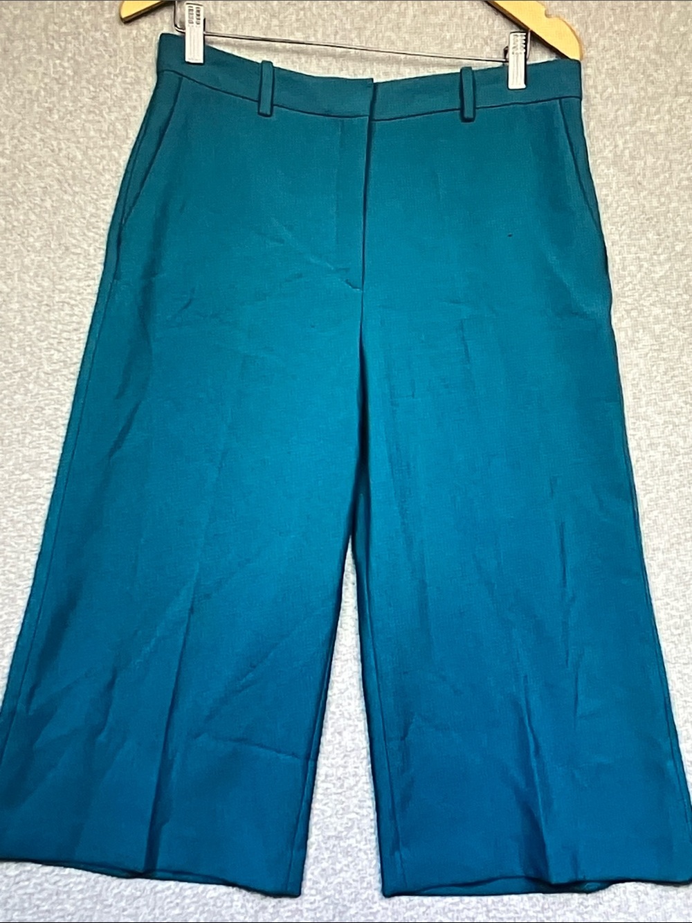 Zara Teal-Blue Wide Leg Trousers